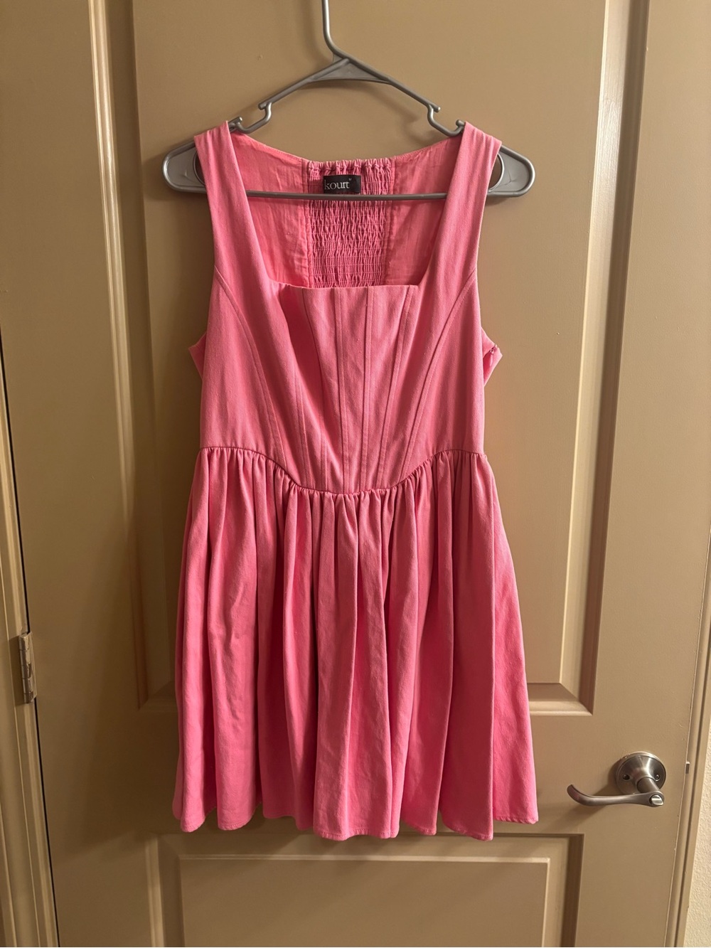 Kourt Pink Sleeveless Fit-and-Flare Dress